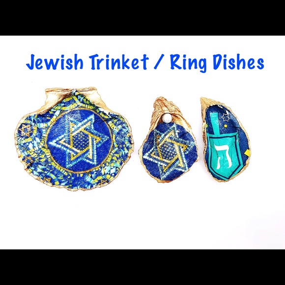 Jewish Shell Ring or Trinket Dish, Jewish Decor - Picture 4 of 5